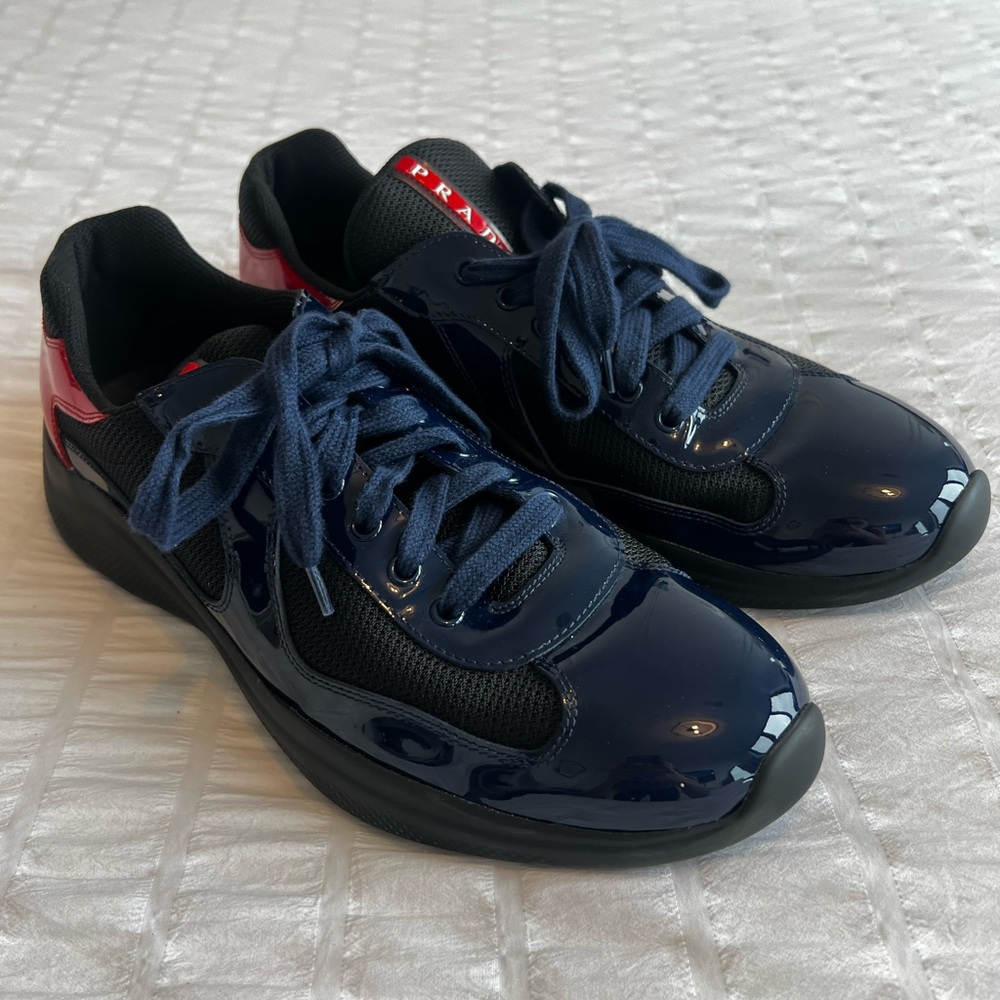 PRADA America’s Cup Patent Leather Sneakers - Picture 4 of 12